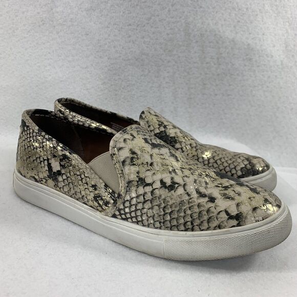 Steve Madden Loafer Shoes Womens 9.5 Snake Print metallic - Picture 1 of 13